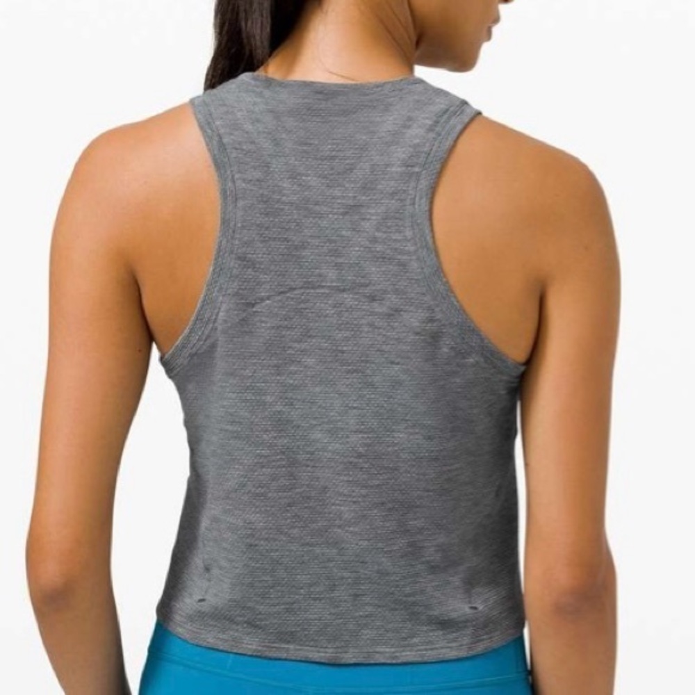 Lululemon Athletica Run and Train Racerback Tank Heathered Black Size 2